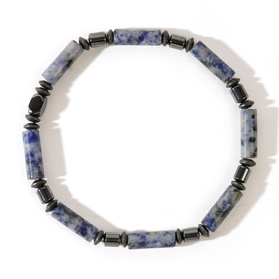 Olivenorma Natural Hematite Blue Spot Jasper Beads Bracelet