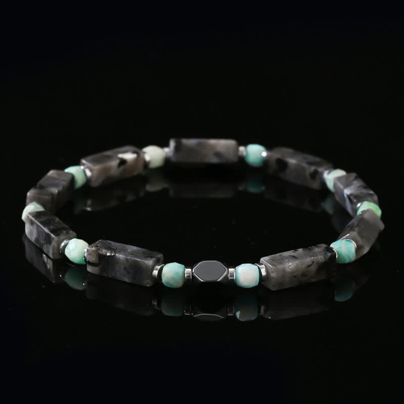 Olivenorma Long Labradorite Amazonite Beads Bracelet