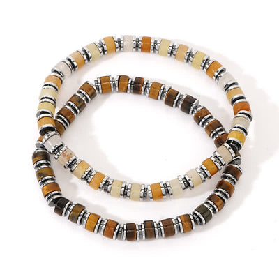 Olivenorma Hematite Tiger Eye Sun Stone Beads Bracelet Set