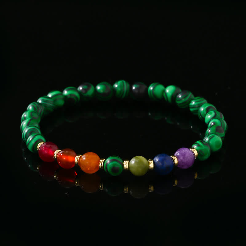 Olivenorma Natural Malachite Chakra Bracelet