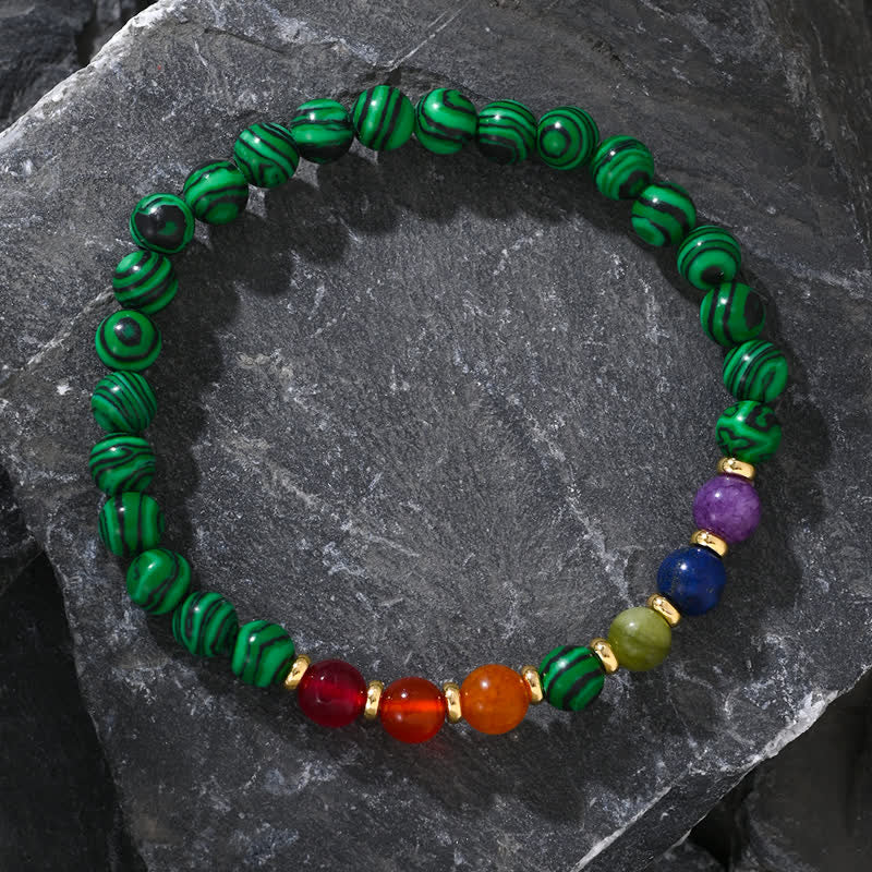 Olivenorma Natural Malachite Chakra Bracelet