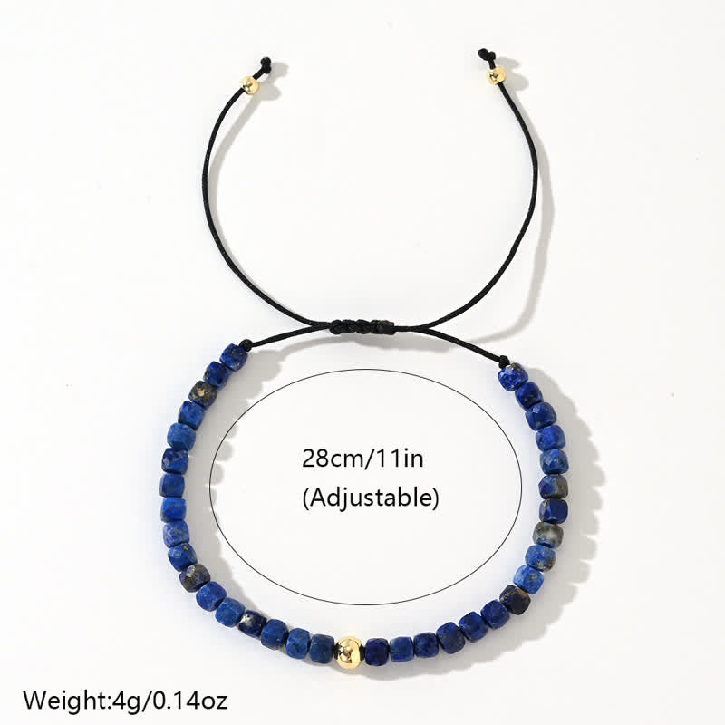 Olivenorma Natural Lapis Lazuli Beads Adjustable Bracelet