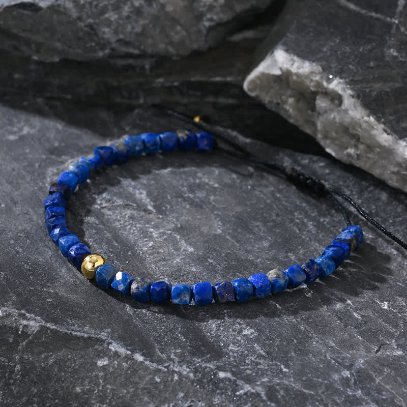 Olivenorma Natural Lapis Lazuli Beads Adjustable Bracelet