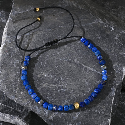 Olivenorma Natural Lapis Lazuli Beads Adjustable Bracelet