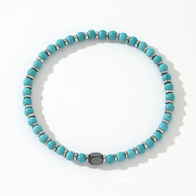 Olivenorma Natural Hematite Turquoise Beads Bracelet