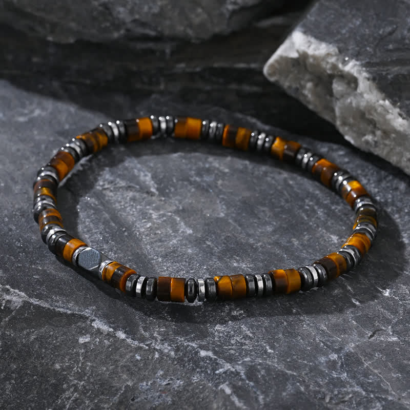 Olivenorma Natural Hematite Tiger Eye Beads Bracelet