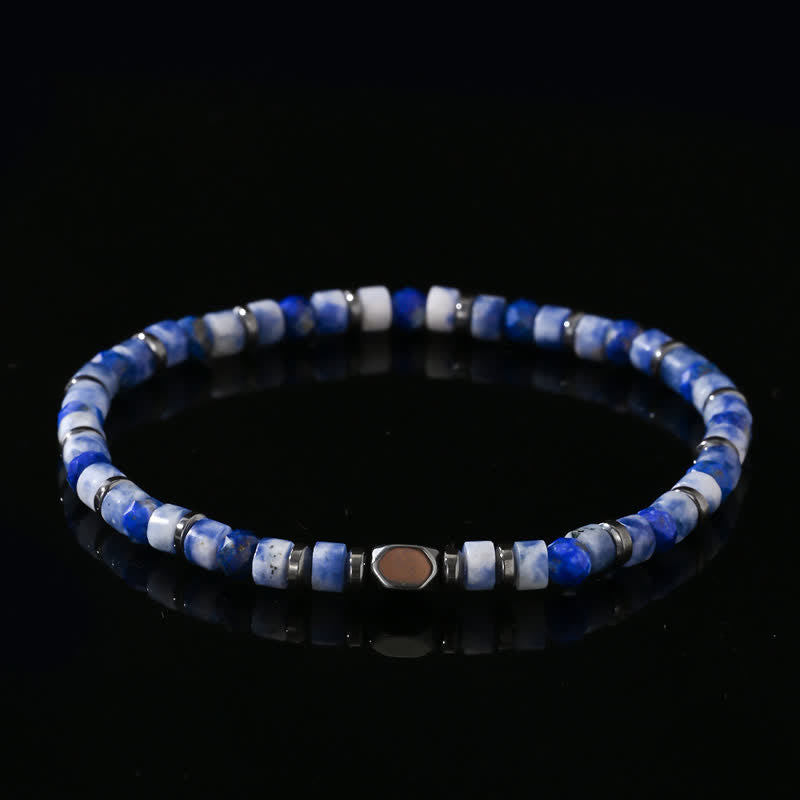 Olivenorma Natural Hematite Sodalite Beads Bracelet