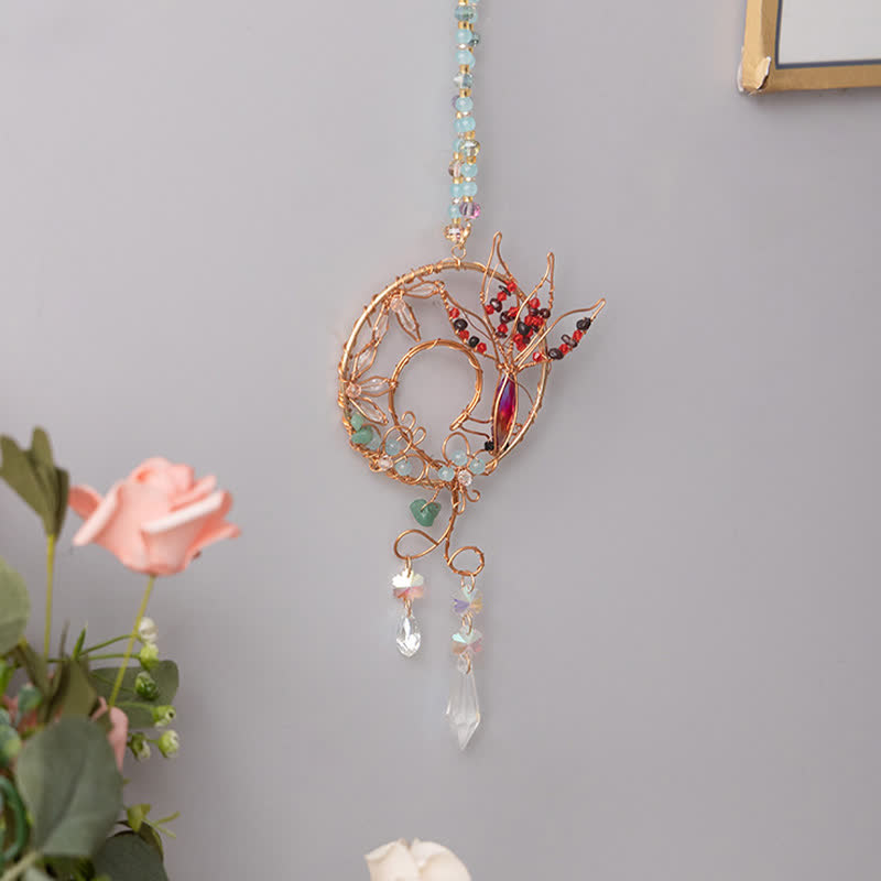 Olivenorma Natural Crystal Copper Wire Winding Koi Fish Wind Chime