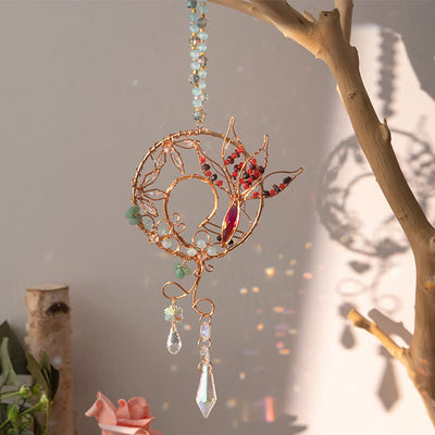 Olivenorma Natural Crystal Copper Wire Winding Koi Fish Wind Chime