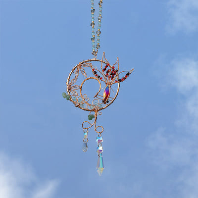 Olivenorma Natural Crystal Copper Wire Winding Koi Fish Wind Chime