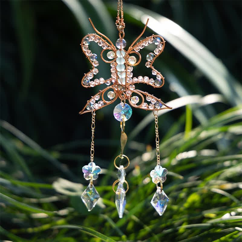 Olivenorma Crystal Copper Wire Winding Butterfly Wind Chime