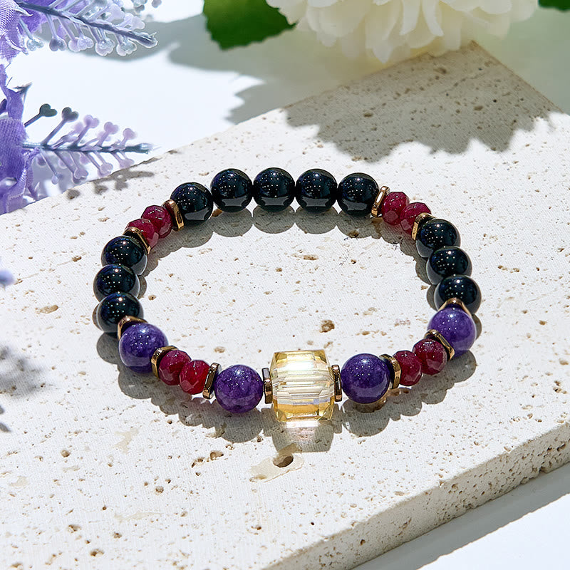 Olivenorma Natural Stone Lucky Beaded Stretch Bracelet