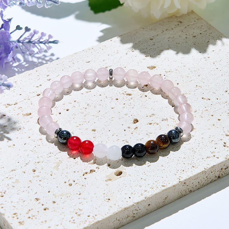 Olivenorma Natural Rose Quartz Energy Beaded Bracelet