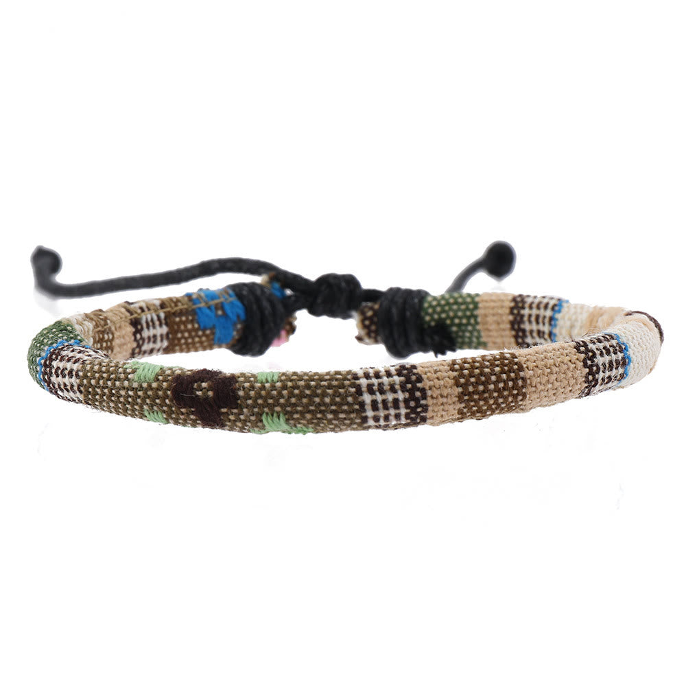 Olivenorma Multi-Layer Wooden Beads Turquoise Braided Bracelet