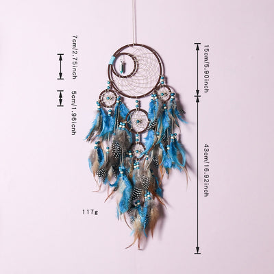 Olivenorma Boho Moon Dreamcatcher 5 Rings Turquoise Dream Catcher