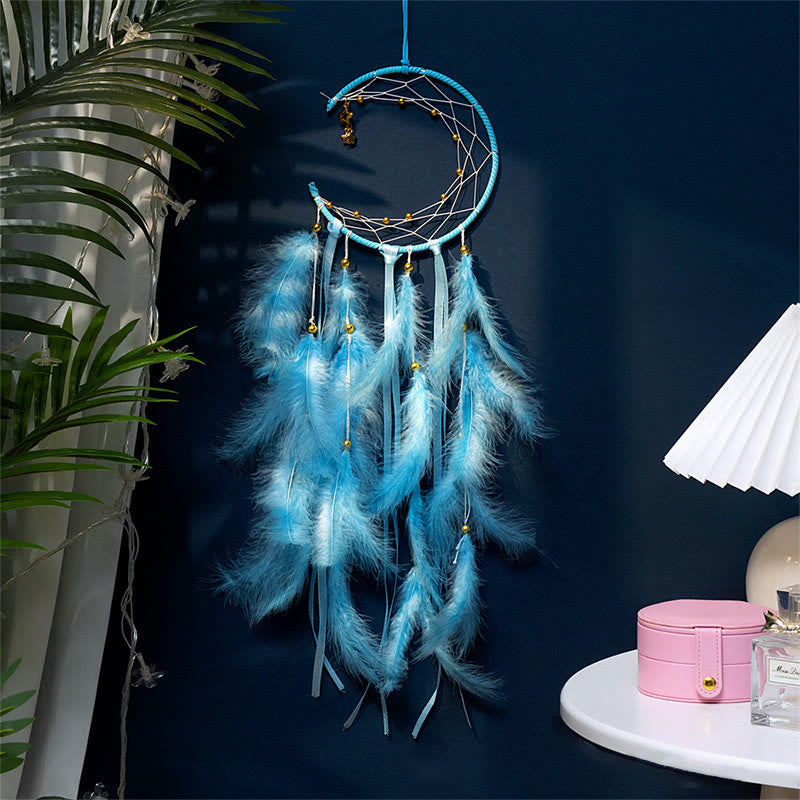 Olivenorma Crescent Moon & Star Lights Dream Catcher