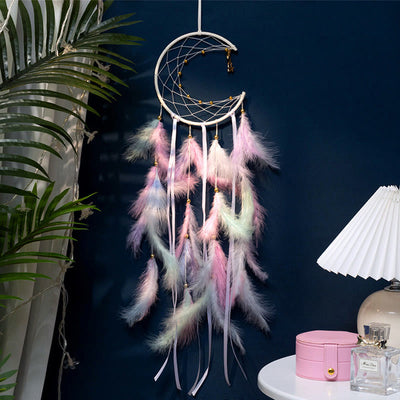 Olivenorma Crescent Moon & Star Lights Dream Catcher