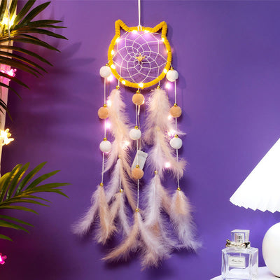 Olivenorma Cute Cats Shaped Wind Chime Dream Catcher