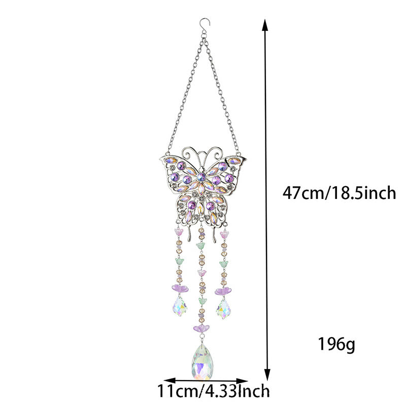 Olivenorma Butterfly Crystal Suncatcher Gemstone Wind Chime