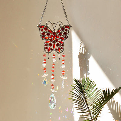 Olivenorma Butterfly Crystal Suncatcher Gemstone Wind Chime