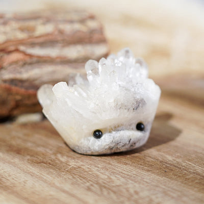 Olivenorma Cute Hedgehog Shaped Clear Quartz Crystal Cluster