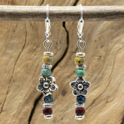 Olivenorma Boho Multi-Color Beaded Dangle Earrings