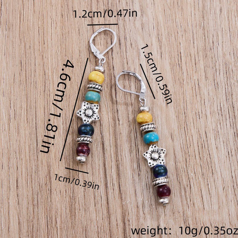 Olivenorma Boho Multi-Color Beaded Dangle Earrings