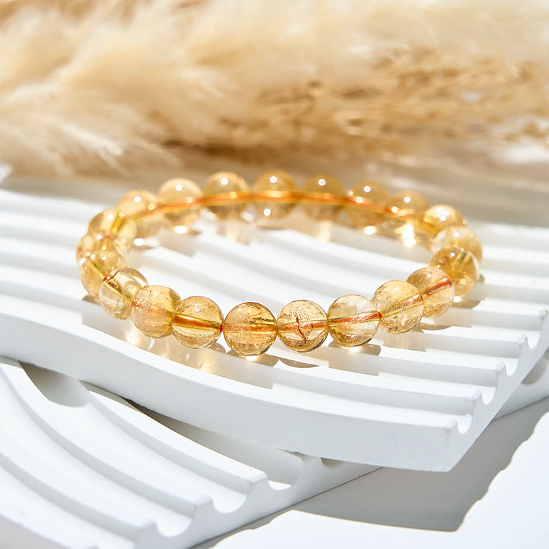 Olivenorma 6/10mm Natural Citrine Beads Bracelet