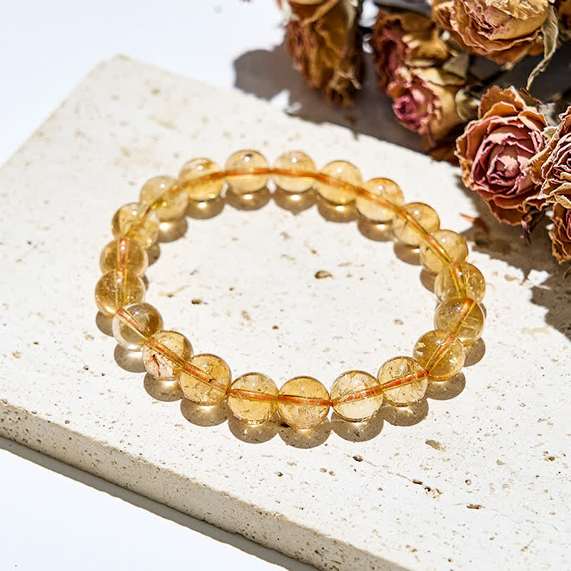 Olivenorma 6/10mm Natural Citrine Beads Bracelet