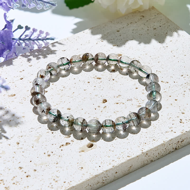 Olivenorma Natural Green Phantom Quartz Beads Bracelet