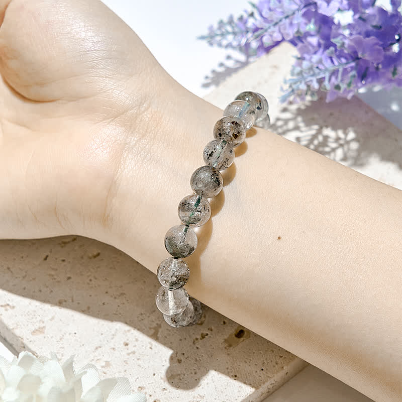 Olivenorma Natural Green Phantom Quartz Beads Bracelet