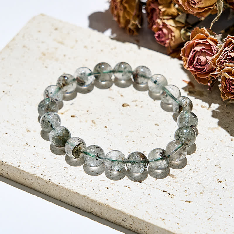 Olivenorma Natural Green Phantom Quartz Beads Bracelet