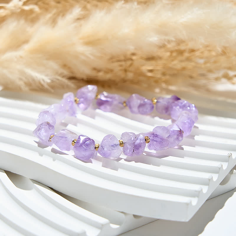 Olivenorma Natural Irregular Amethyst Beads Bracelet