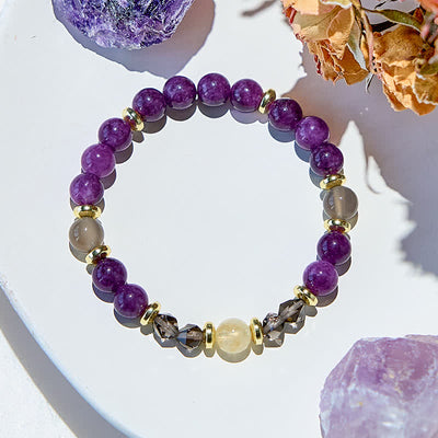 Olivenorma Natural Purple Chalcedony Beads Bracelet