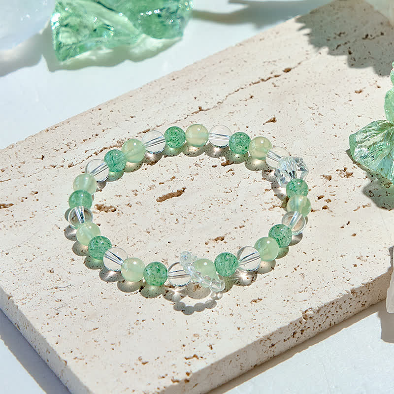 Olivenorma Peridot Green Strawberry Quartz Beads Bracelet