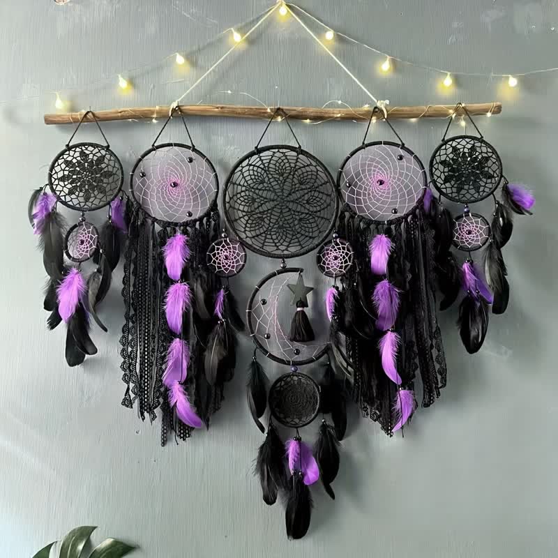 Olivenorma Set Of 5 Feather Moon And Stars Dream Catcher