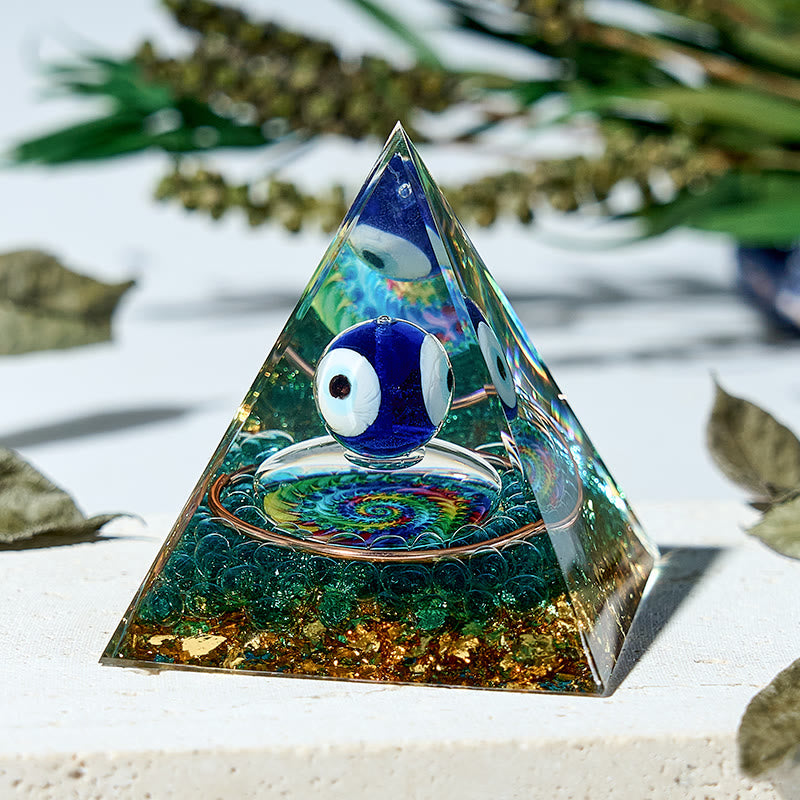 Olivenorma Aquamarine Handmade Protection Energy Orgone Pyramid