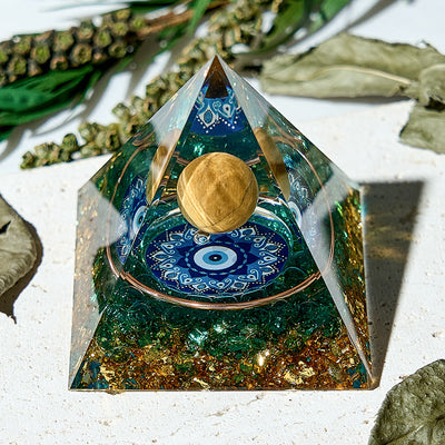 Olivenorma Evil Eye Symbol Gemstone Protection Orgone Pyramid