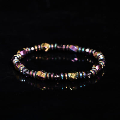 Olivenorma Electroplated Colored Hematite Beads Bracelet