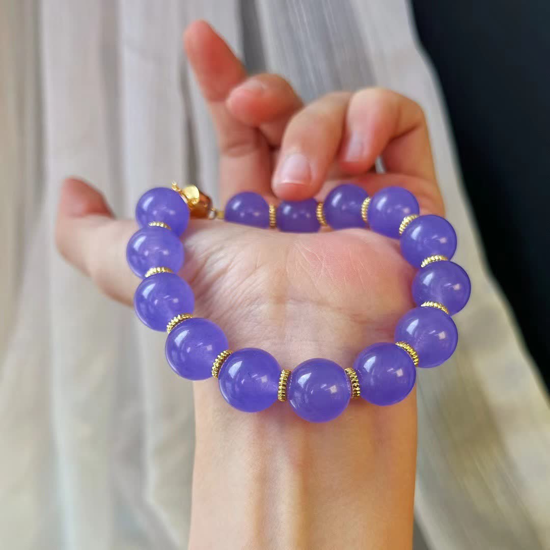 Olivenorma 12cm Natural Amethyst Bead Bracelet