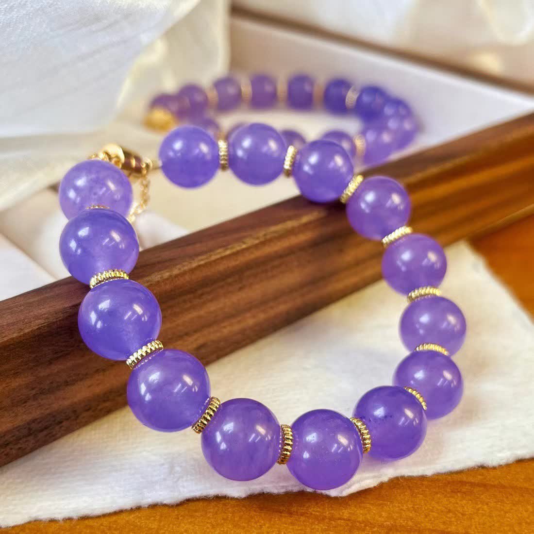 Olivenorma 12cm Natural Amethyst Bead Bracelet