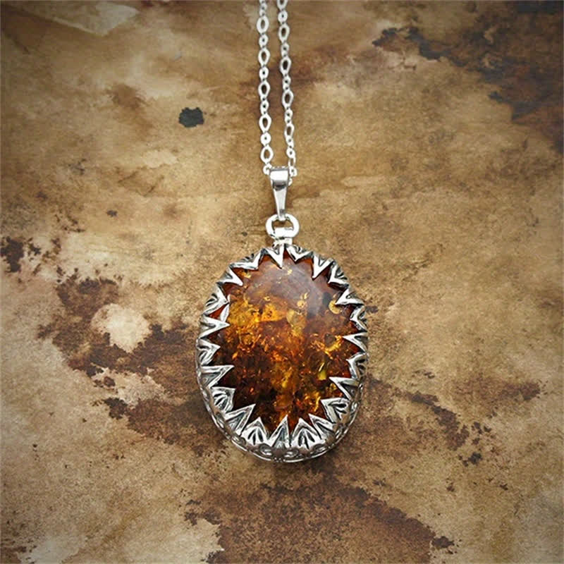 Olivenorma Amber Pendant Necklace