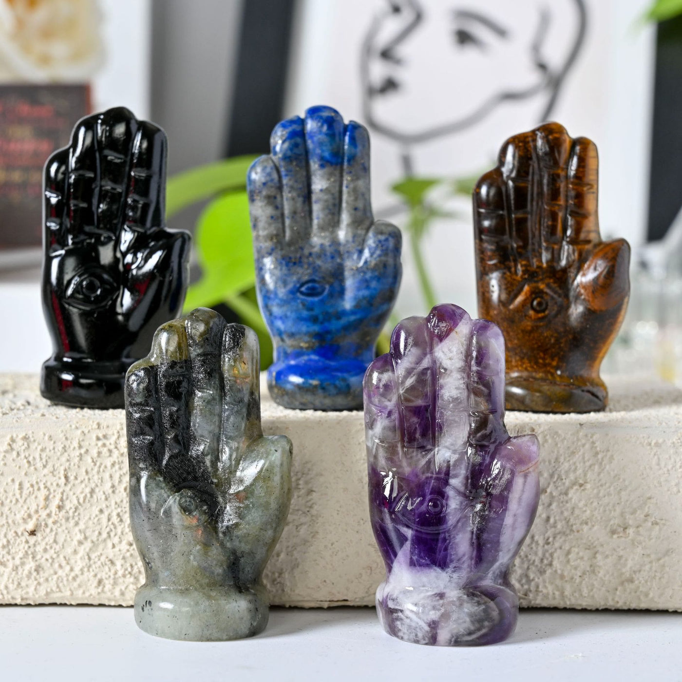 Olivenorma Buddha's Hand Natural Gemstone Decoration