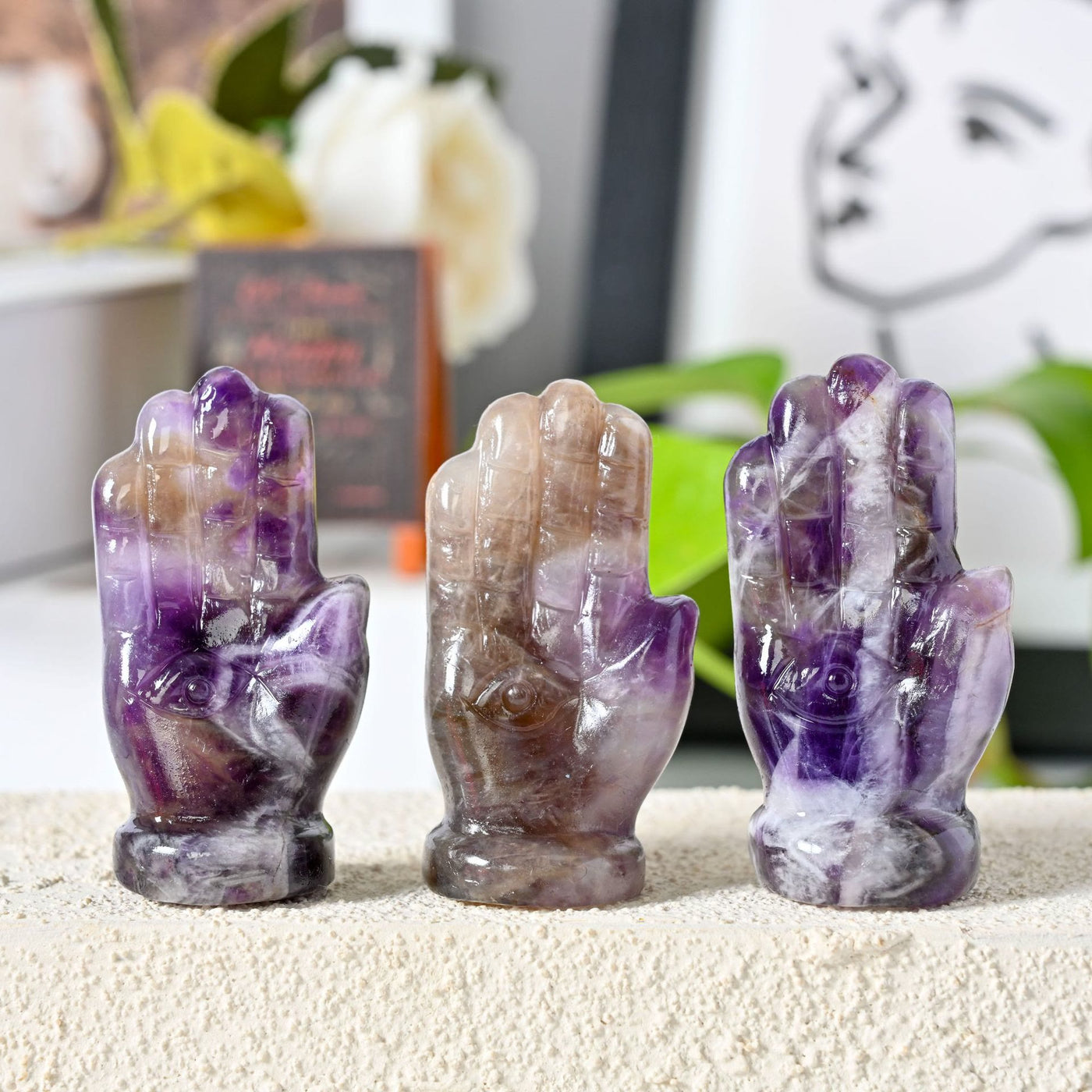 Olivenorma Buddha's Hand Natural Gemstone Decoration