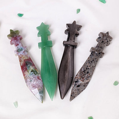 Olivenorma Engraved Dagger Natural Gemstone Decoration  - image 14