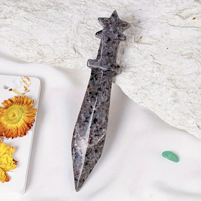 Olivenorma Engraved Dagger Natural Gemstone Decoration