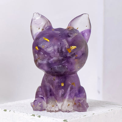 Olivenorma Meditation Dog Ornament Natural Gemstone Decoration - Amethyst - image 22