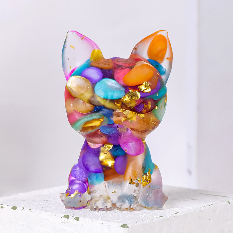 Olivenorma Meditation Dog Ornament Natural Gemstone Decoration - Rainbow Nacre - image 21