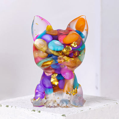 Olivenorma Meditation Dog Ornament Natural Gemstone Decoration - Rainbow Nacre - image 21