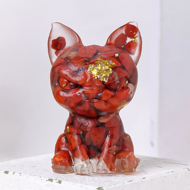 Olivenorma Meditation Dog Ornament Natural Gemstone Decoration - Red Jasper - image 13